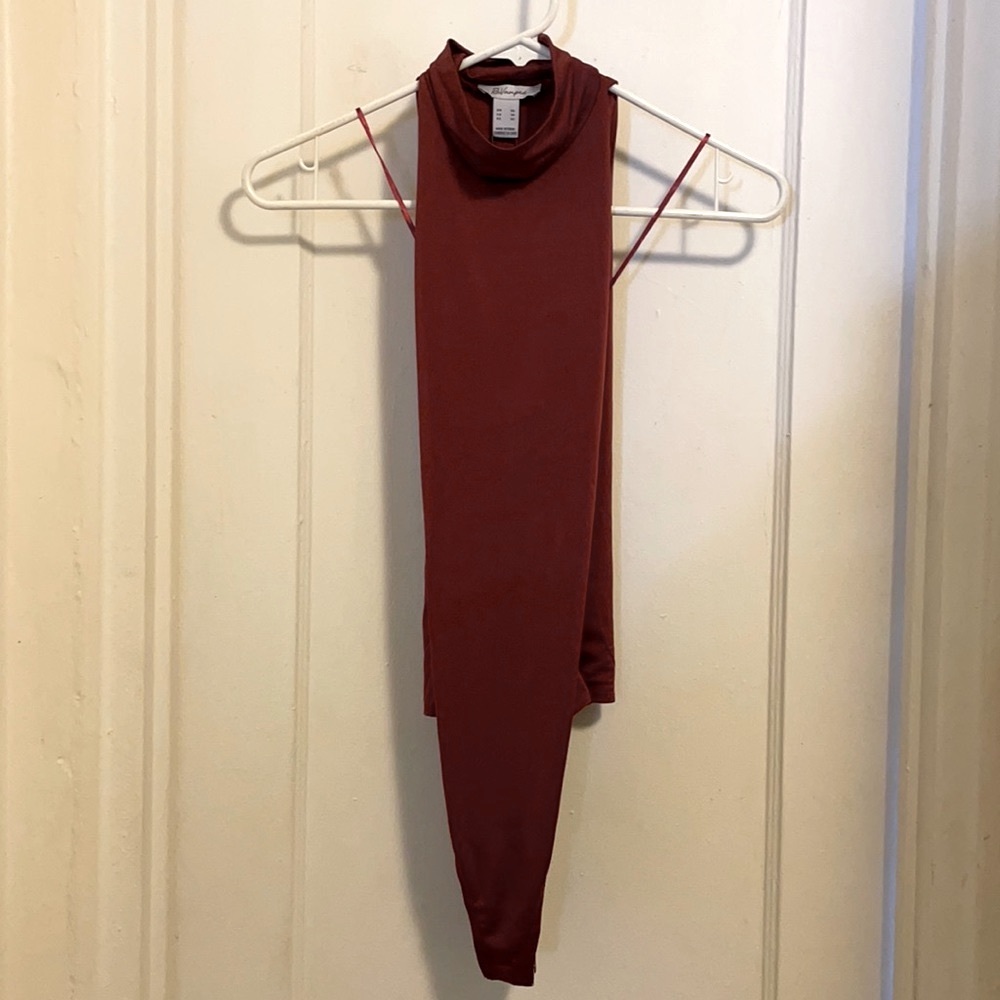 Satin mock neck bodysuit, brand new, never worn